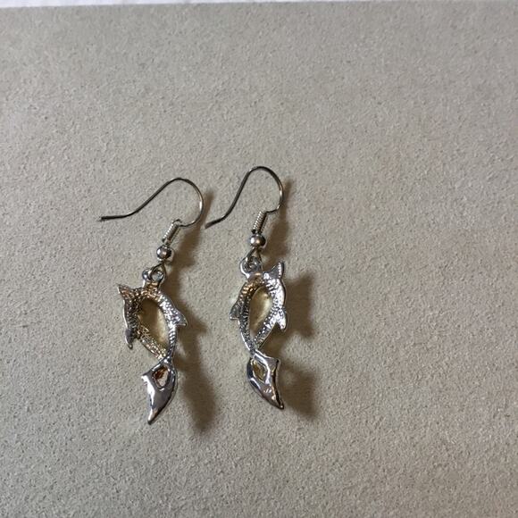 Silver Dolphin Earrings - Picture 6 of 7